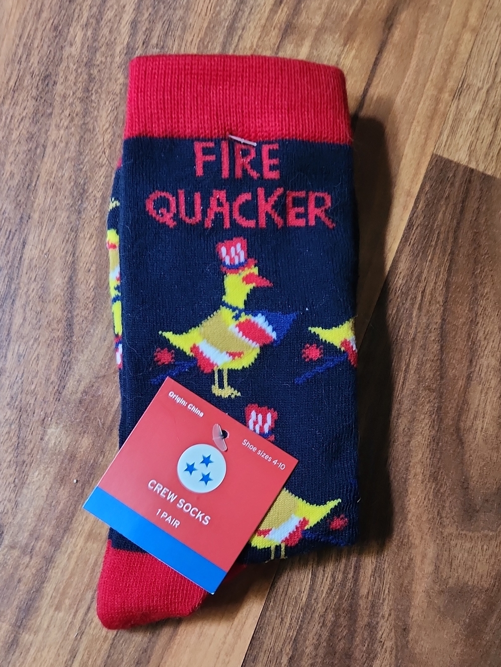 4th Of July Fire Quacker Duck Socks 4-10